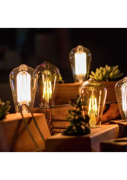 Armut Tip Rustik Ampul 4W Avize Aplik Dekoratif E27 Duylu Ampul Dekoratif Avize Lambası Amber Işık T indirimleri