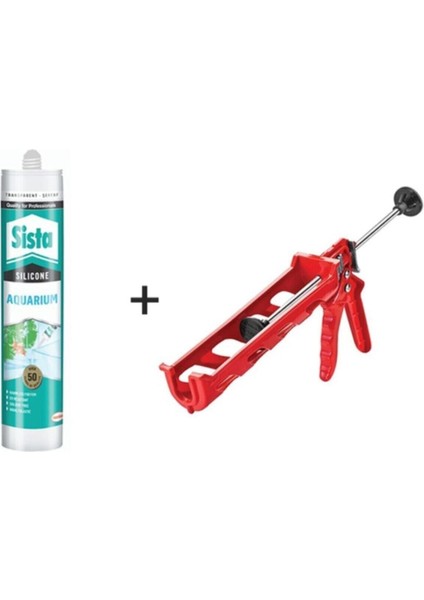 Silikon Akvaryum Şeffaf 310 ml + Plastik Silikon Tabancası