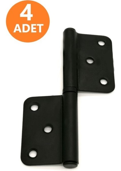 4 Adet Cerman Çelik Yönsüz Menteşe Siyah Kapı Menteşesi 12 cm Kapı Menteşesi Çelik