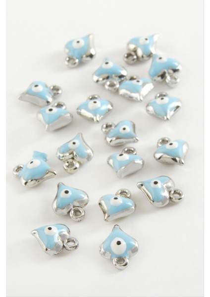 Resveq Kalp Tek Kulplu Mineli Bileklik ve Kolye Ucu Aparatı 1 Adet-Lacivert