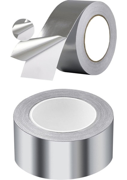 Alüminyum Yanmaz Folyo Bant Tamir Soba Boru Bandı Sıcağa Suya Dayanıklı Yama Düz Gri 45 mm x 20 M Ta