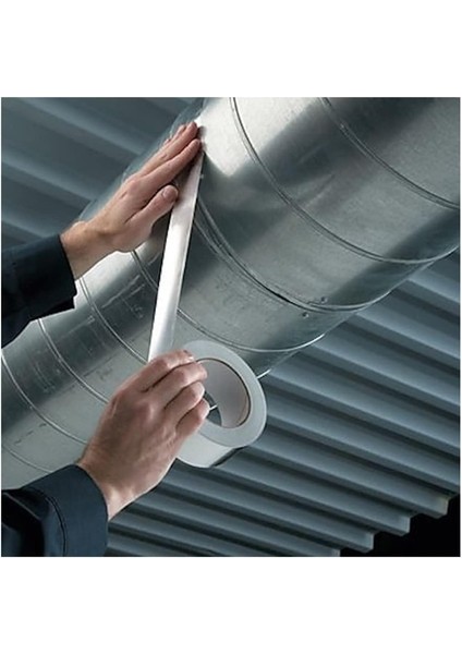 Alüminyum Yanmaz Folyo Bant Tamir Soba Boru Bandı Sıcağa Suya Dayanıklı Yama Düz Gri 45 mm x 20 M Ta fırsatları