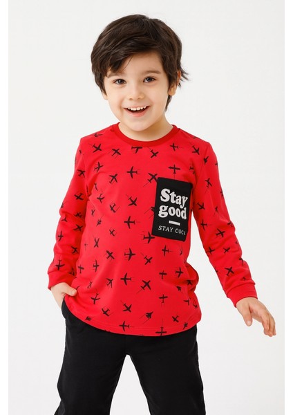 Erkek Çocuk %100 Pamuk Uzun Kollu Tişört - Çocuk Giyim indirimleri