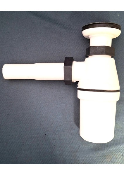 Krom Süzgeçli Plastik Evye ve Lavabo Sifonu Beyaz-Standart Lavabo Sifonu Plastik-Beyaz Tr