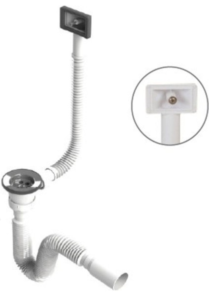 Evye Sifonu - Taslı Yandan Taşmalı Damlalıklı Evye Sifonu Lavabo Sifonu