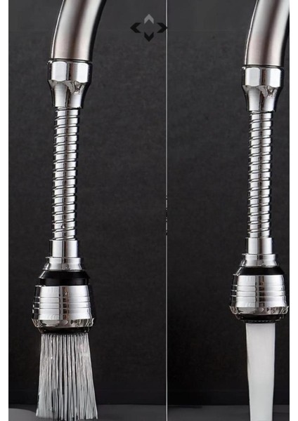 Oynar Başlıklı 2 Fonksiyonlu Esnek Ayarlanabilir Perlatör Batarya Ucu Musluk Başlığı Krom Plastik 2 fırsatları