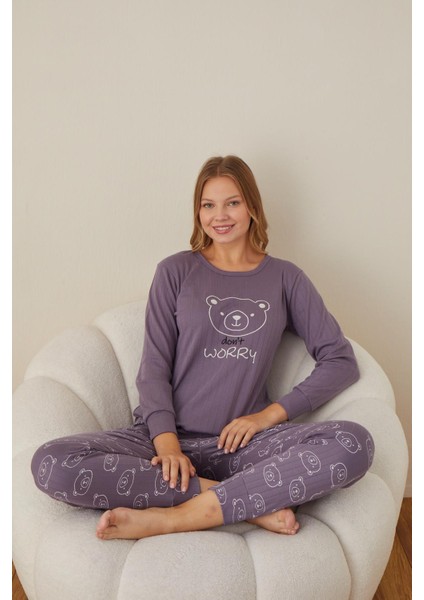 Kadın Pamuk'lu Düğme Yaka Raporlu Interlok Kışlık Pijama Takımı 05006 - 1 Adet fiyatları