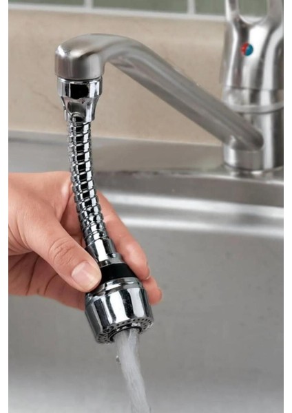 Ayarlanabilir Oynar Başlıklı 2 Fonksiyonlu Perlatör Batarya Ucu Musluk Başlığı Krom Plastik 2 Yıl