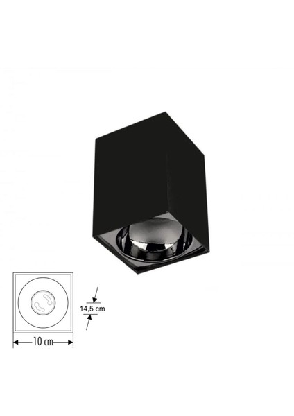 Tapled Aydınlatma CT-5420 Foça 7 Watt Ledli Siyah Platin Renk Sıva Üstü Dekoratif Spot LED 7 Watt