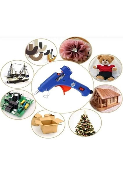 20 Watt Sıcak Silikon Mum Tabancası 10 Adet Silikon (On/off Tuşlu) – 1 Adet On-Off Tuşu ile Aç Kapa modelleri