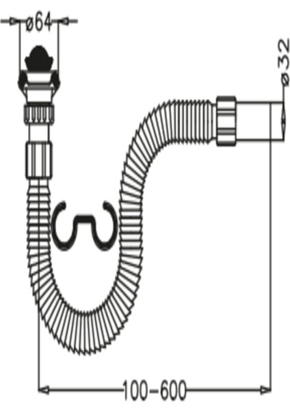 Körüklü Lavabo Sifonu Hortum Çıkışlı 32 Lik Lavabo Sifonu Tr fırsatları