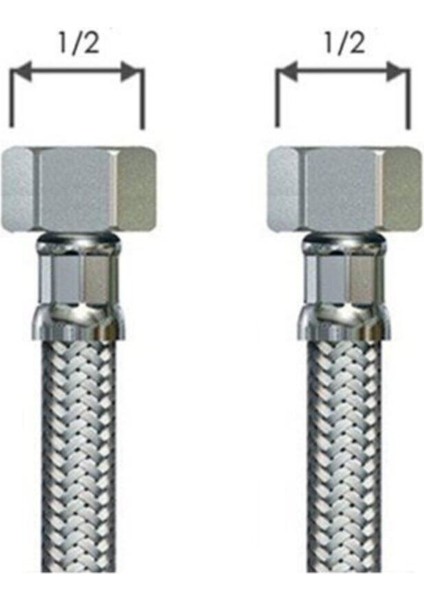 Sıcak Soğuk Su Bağlantı Hortumu ½ 3/8 70 cm