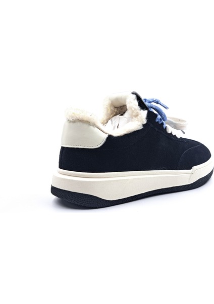 G25K372 Içi Kürklü Siyah Renk Kadın Süet Sneaker Ayakkabı modelleri
