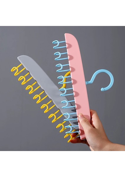 1 Adet 8 Kancalı Mutfak Banyo Dolap Askı Sütyen Kemer Kravat Eşarp Takı Elbise Çanta Askısı Yeşil Cn