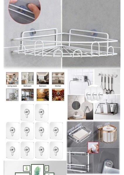 Neler Geldi Neler 10 Adet Duvar Delmeden Zarar Vermeden Yapışkanlı Askılık Çivi Şeffaf Güçlü Iz Bıra fırsatları