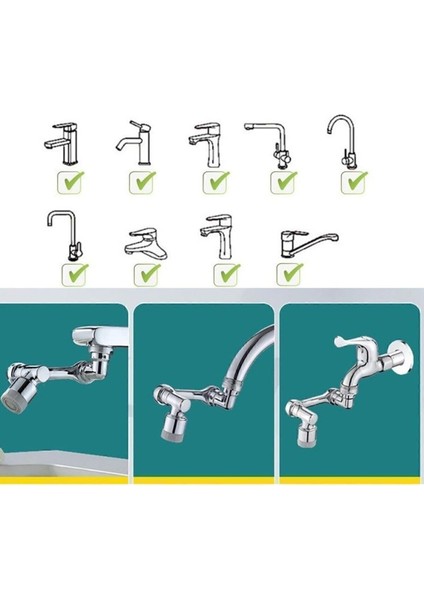 1080 Derece Dönebilen Robotik Kol Musluk Başlığı - Musluk Uzatma Aparatı Ucu 2 Yıl Renkli fiyatları