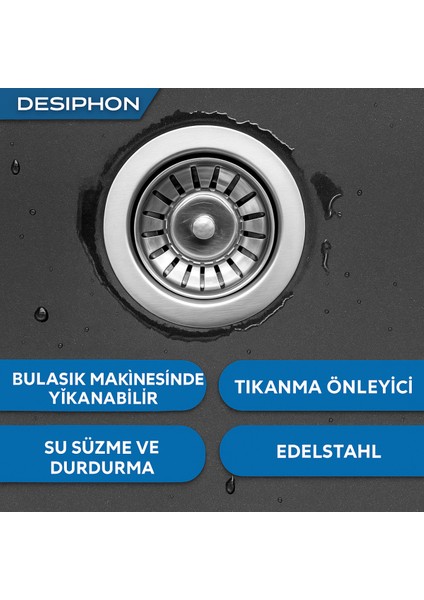 2 Adet Çöpmak 8 cm Paslanmaz Çelik Lavabo Evye Gider Süzgeci (Sifon Süzgeci) – Tıkanıklık Önleyici E