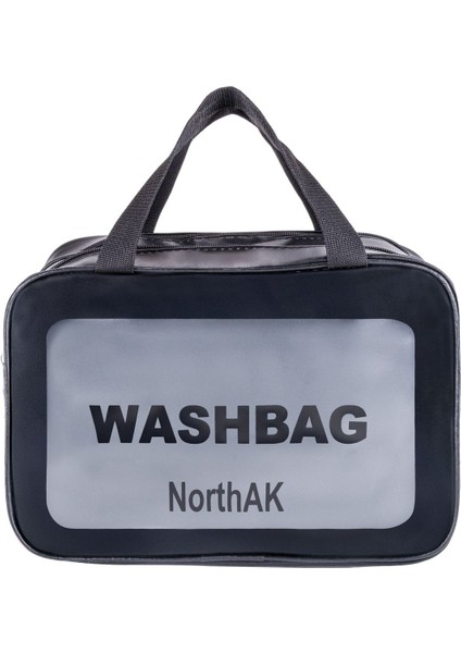 Şeffaf Seyahat Makyaj Çantası - Kozmetik ve Makyaj Çantası Büyük Boy Washbag Siyah modelleri