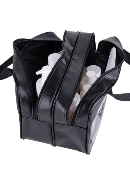 Şeffaf Seyahat Makyaj Çantası - Kozmetik ve Makyaj Çantası Büyük Boy Washbag Siyah fırsatları