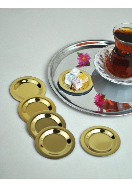 6 Adet Çelik Mini Lokumluk ve Çay Bardak Kapağı Çok Amaçlı modelleri