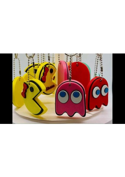 Pac-Man Ms Pac-Man Özelleştirilebilir Anahtarlıklar