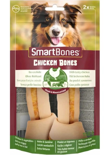 Smartbones Orta Irk Köpekler Için Tavuklu Ödül Kemiği (2li) 158GR