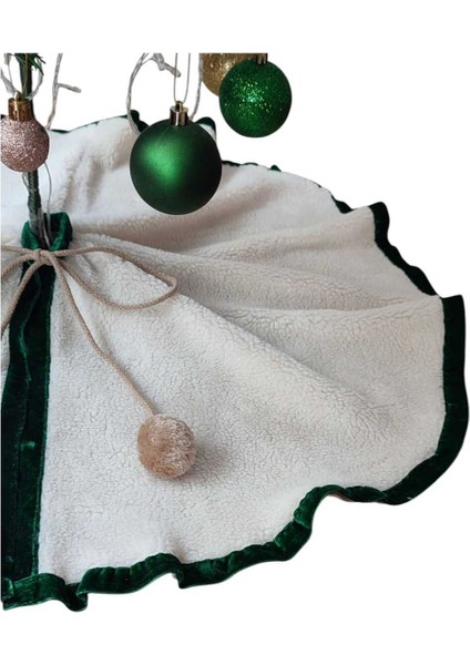 , Yılbaşı Çam Ağacı Altı Örtüsü, Çam Ağacı Ayak Halısı Örtüsü, Kırık Beyaz Renk, Peluş 80 cm indirimleri