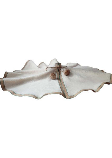 , Yılbaşı Çam Ağacı Altı Örtüsü, Çam Ağacı Ayak Halısı Örtüsü, Beyaz Renk, Peluş 80 cm
