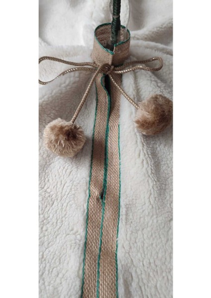 , Yılbaşı Çam Ağacı Altı Örtüsü, Çam Ağacı Ayak Halısı Örtüsü, Beyaz Renk, Peluş 80 cm