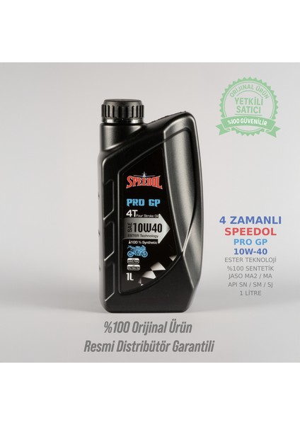 10W-40 Pro Gp Am Sentetik Ester Teknolojili 4t Motor Yağ 1 Litre