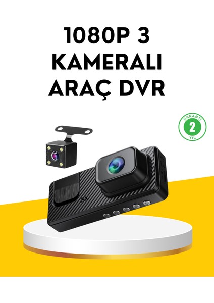 Resveq 3 Kameralı Araç Içi Dvr Kayıt Cihazı Ön Iç Arka Kamera Full Hd