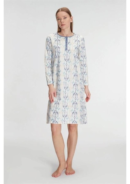 Anıl Pamuklu Uzun Kollu Gecelik