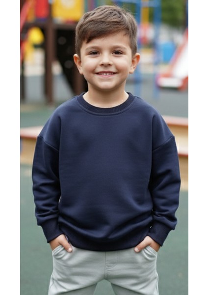 Erkek ve Kız Çocukları Için 3 Iplik Kumaş Sweatshirt %100 Pamuk Unisex