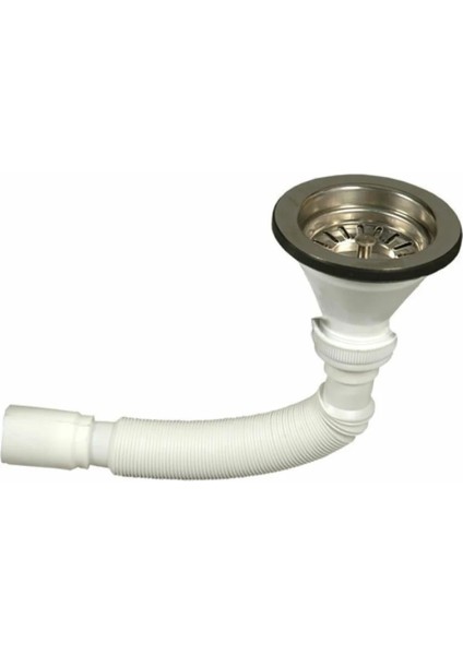 Çöpmak Büyük Kafa Lavabo Sifonu Gider Borusu Körüklü Tesisat Malzemeleri