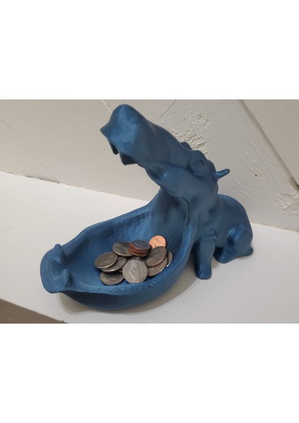 Düşük Poli Hippo Değiştirme Şeker Kasesi