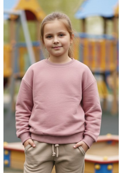 Erkek ve Kız Çocukları Için 3 Iplik Kumaş Sweatshirt %100 Pamuk Unisex