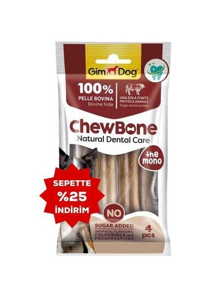 Chew Bones Press Naturel Köpek Çiğneme Kemiği 3,5’’ 80GR