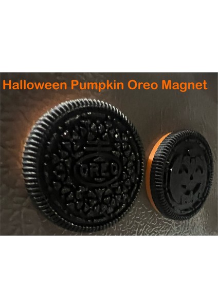 Cadılar Bayramı Balkabağı Oreo Kurabiye Mıknatısı (Özelleştirilebilir Tasarım) fiyatları