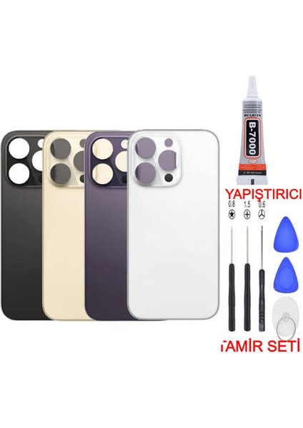Phone 14 Pro Max Uyumlu Arka Kapak Pil Kapağı Yapıştırıcı Tamir Seti Hediye (((Beyaz Renk Ilanı)))