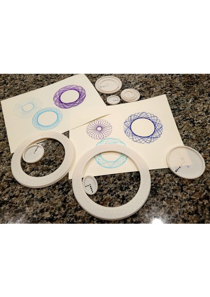 Spirograph Dişli Seti – 12 Parça, 100 & 120 Dişli Dış Halka, Yaratıcı Çizim Oyuncağı