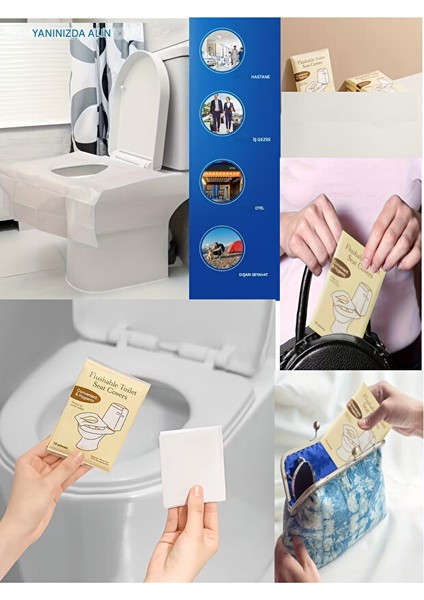 Tek Kullanımlık Klozet Kılıfı 20 Li Tuvalet Kapak Örtüsü Hijyenik Kağıt Seyahat Ofis Okul