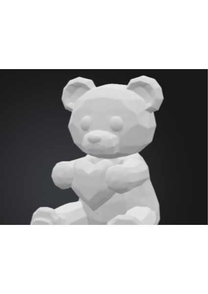 Sevimli Düşük Poli Sevgililer Ayı