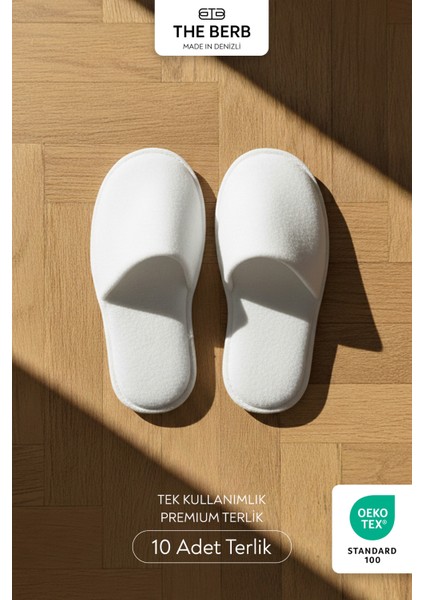 | 10 Çift | Niki Kadife Tek Kullanımlık Premium Otel&spa Terliği | Kaydırmaz Tabanlı | Beyaz