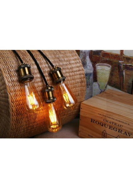 CT-4350 Rustik 4W LED Ampul Vintage Uzun Filament Amber E-27 Gün Işığı E27 Rustik Ampul 6 Watt Kahve fiyatları