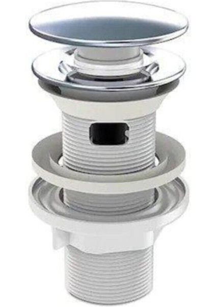 Iz Yapı Taşmalı Aç Kapa Körüklü Lavabo Sifonu Metal Krom Kapaklı Tesisat Malzemeleri