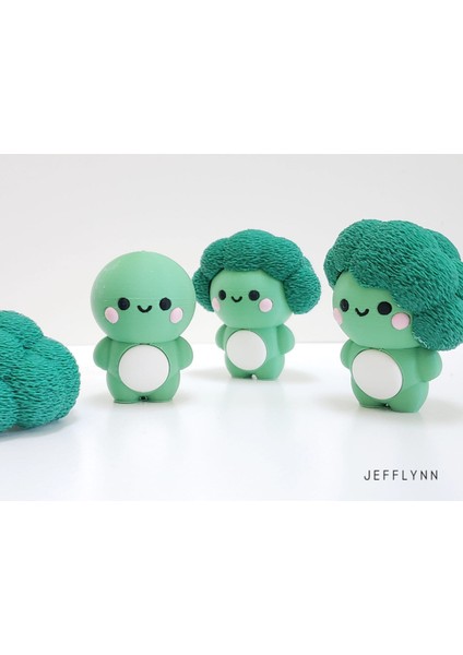 Sevimli Brokoli ve Karnabahar Figürü - Özgün Tasarım 3D Baskı