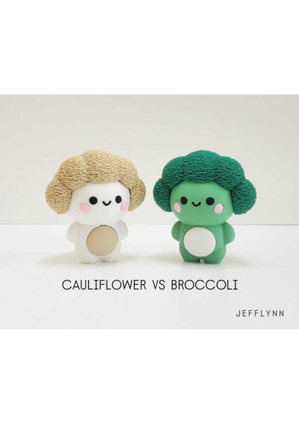 Sevimli Brokoli ve Karnabahar Figürü - Özgün Tasarım 3D Baskı modelleri