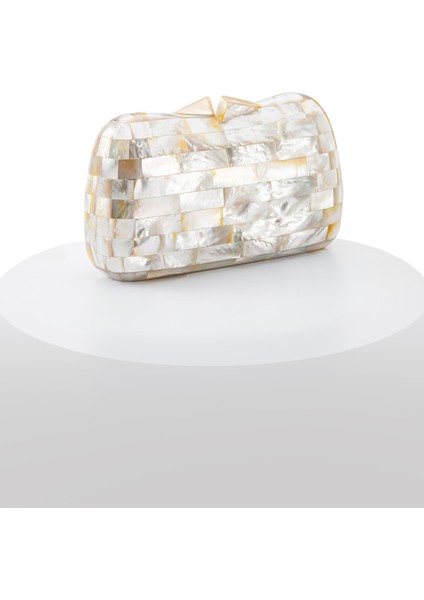 Brıck LY0116 Sedef El Yapımı Beyaz Çanta