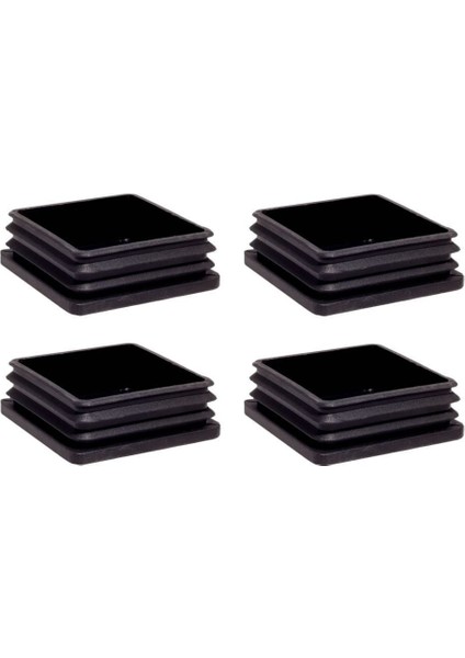 70X70 mm Plastik Kare Içe Geçme Profil Tapası (Kutu) (4 Adet) Siyah