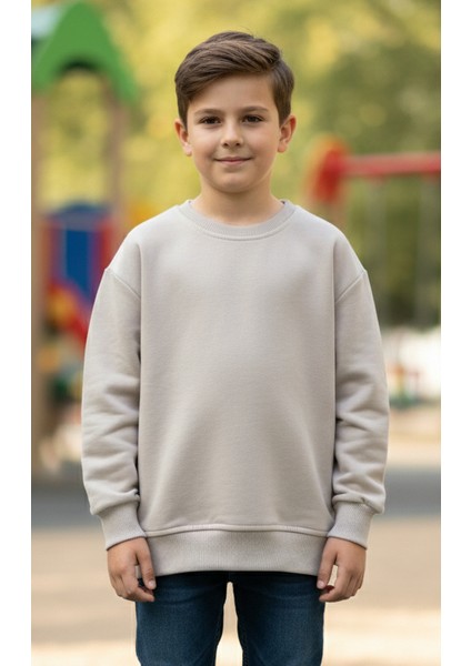 Erkek ve Kız Çocukları Için 3 Iplik Kumaş Sweatshirt %100 Pamuk Unisex